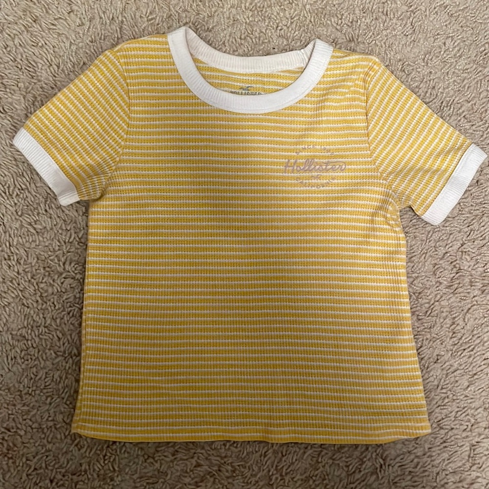 yellow striped hollister shirt